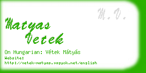 matyas vetek business card